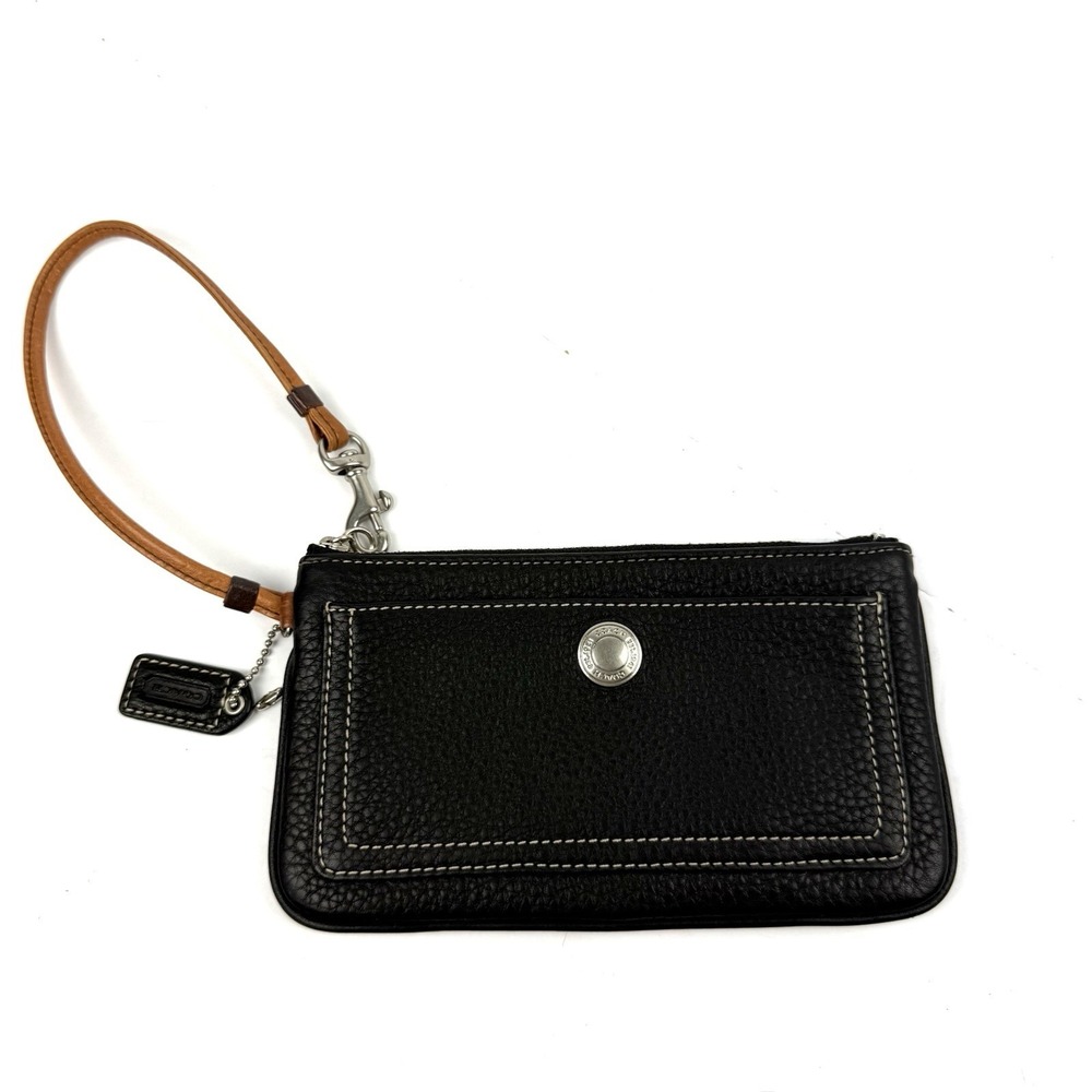 Coach Soho Wristlet Black Pebbled Leather Clutch‎ Wallet Night Out Used Once
